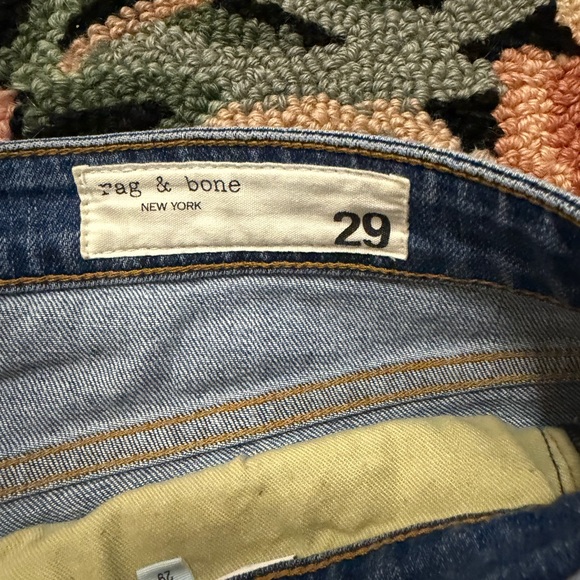 Rag & bone Size 29 Cropped Slim Straight Girlfriend Jeans Eclectic Grandma - Picture 5 of 7